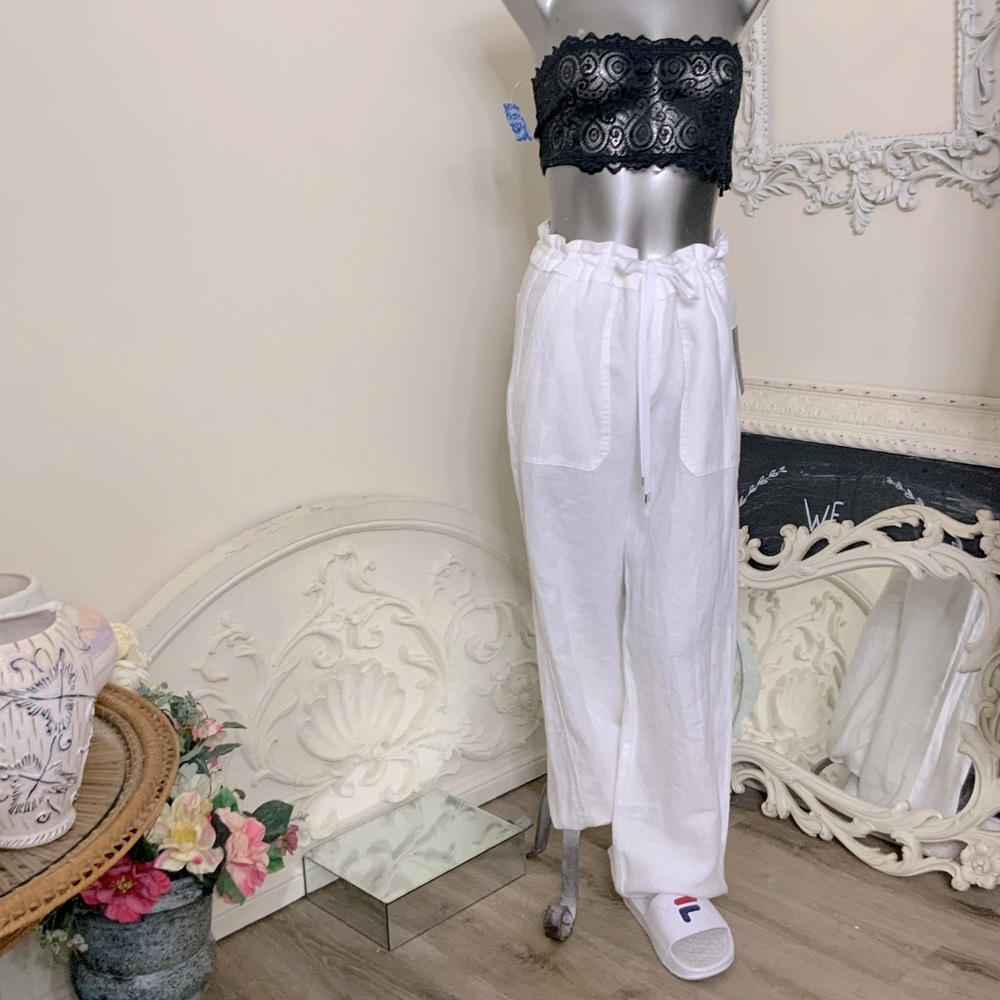 Wide Leg Drawstring Waist Linen Pants NWT - Picture 8 of 8